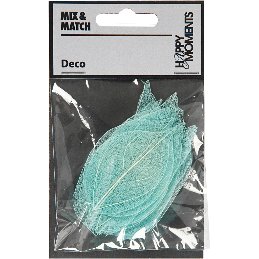 Skeleton leaves , L: 6-8 cm, lichtblauw, 20 stuk/ 1 doos [HOB-504498]