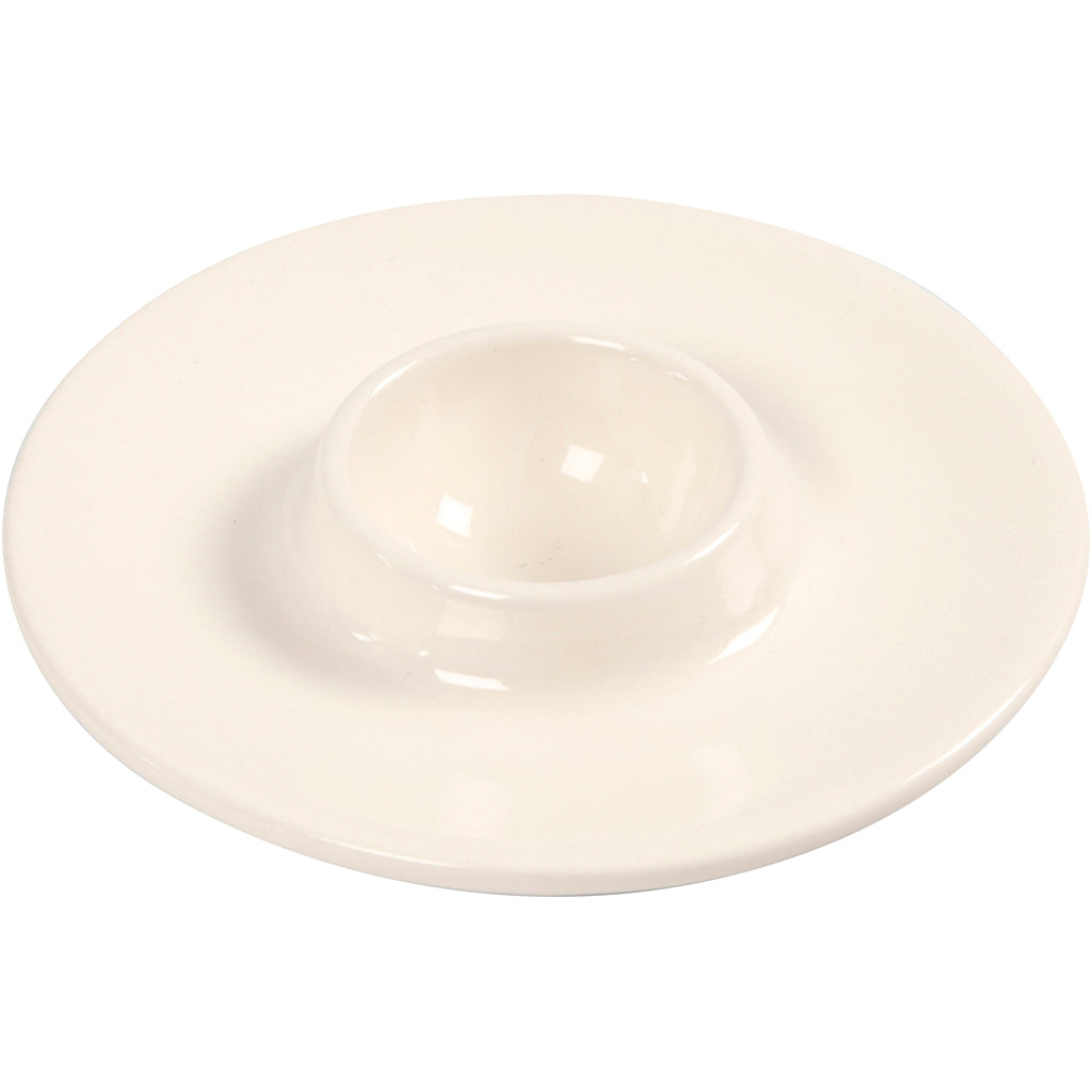 Ceramic Egg Cup, dia. 10,3 cm, hole size 3,9 cm, white, 12 pc