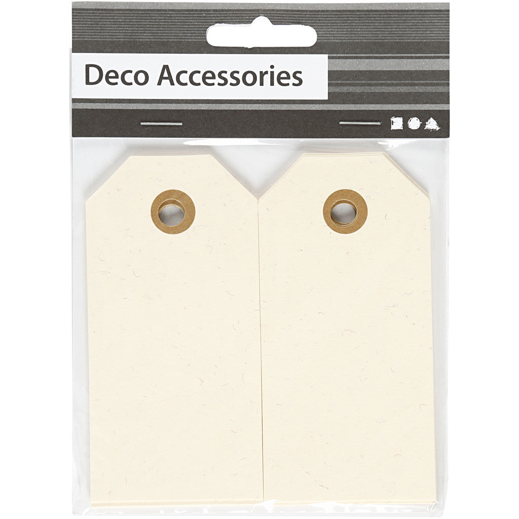 Manilla-labels, afm 5x10 cm, 250 gr, crème, 20 stuk/ 1 doos [HOB-510050]