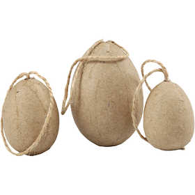 Eieren, H: 3+4+5 cm, 6 stuk/ 1 doos [HOB-510423]