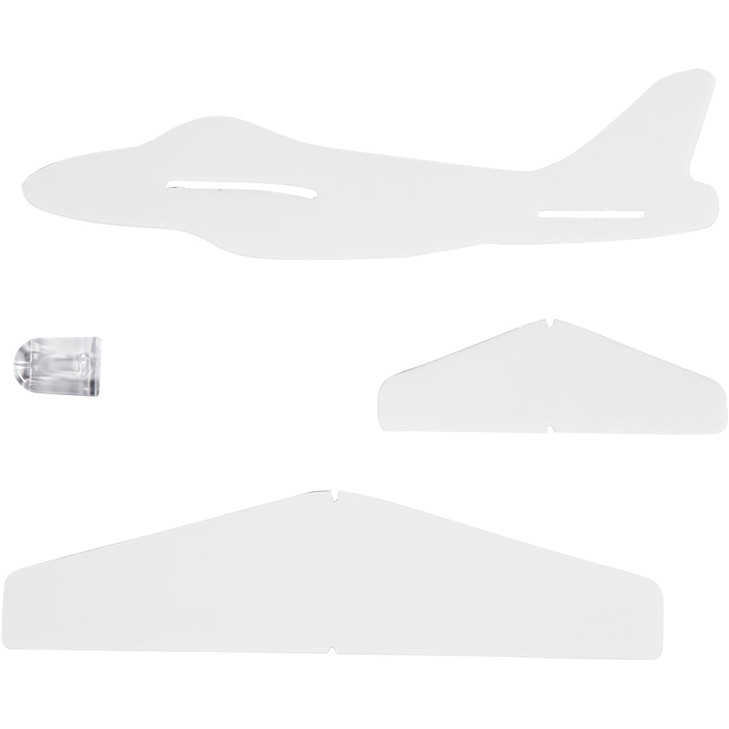 Vliegtuigen, L: 11,5-19 cm, B: 11-17,5 cm, wit, 50 stuk/ 1 doos [HOB-51234]
