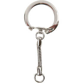 Sleutelhanger met ketting, L: 6 cm, d 2,3 cm, 5 stuk/ 1 doos [HOB-512821]