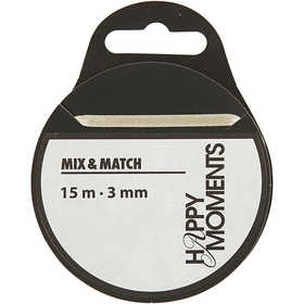 Satijnlint, B: 3 mm, off-white, 15 m/ 1 rol [HOB-513661]