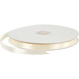 Satijnlint, B: 10 mm, off-white, 100 m/ 1 rol [HOB-51367]