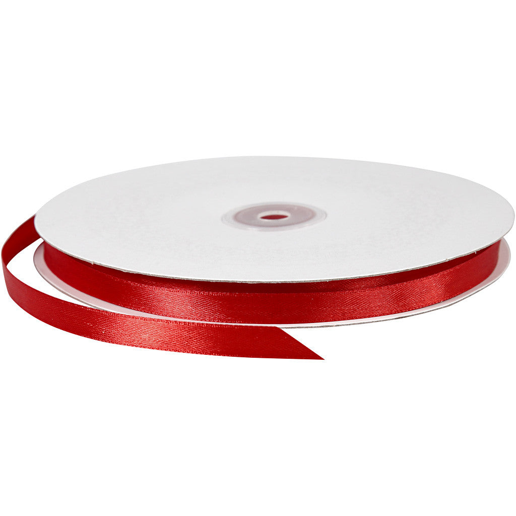 Satijnlint, B: 10 mm, rood, 100 m/ 1 rol [HOB-51371]