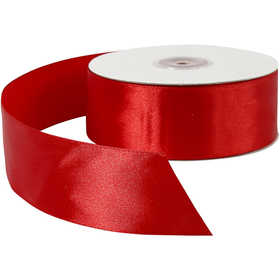 Satijnlint, B: 38 mm, rood, 50 m/ 1 rol [HOB-51373]