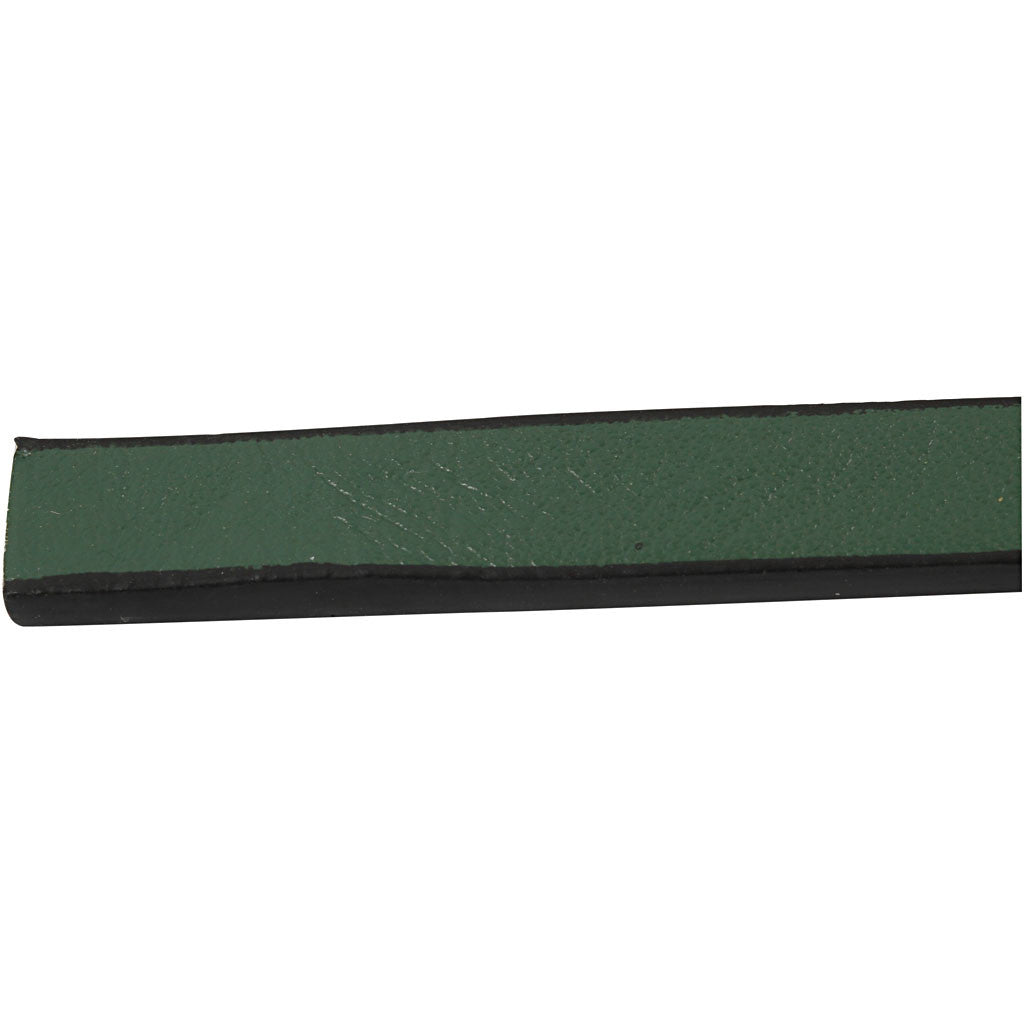 Band van Imitatie Leer, B: 10 mm, dikte 3 mm, groen, 1 m/ 1 doos [HOB-51489]