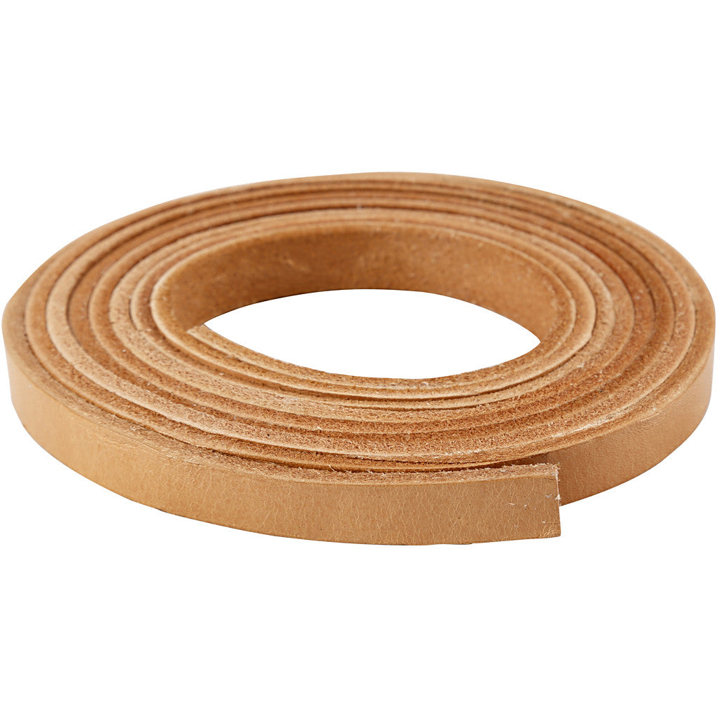 Leerband, B: 10 mm, dikte 3 mm, naturel, 2 m/ 1 doos [HOB-51502]