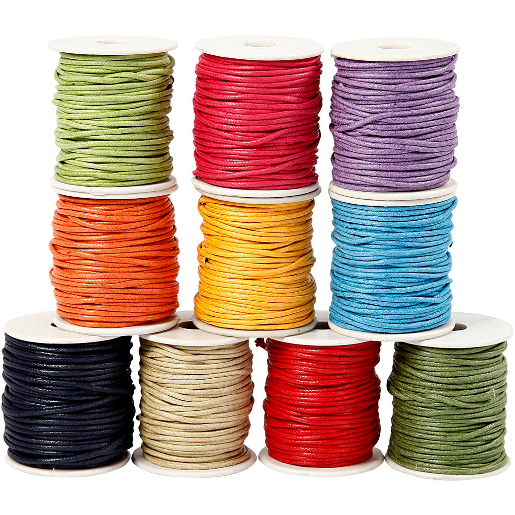 Cotton Cord, thickness 2 mm, bold colours, 10x25 m