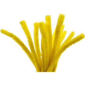 Chenille, L: 30 cm, dikte 15 mm, geel, 15 stuk/ 1 doos [HOB-51626]