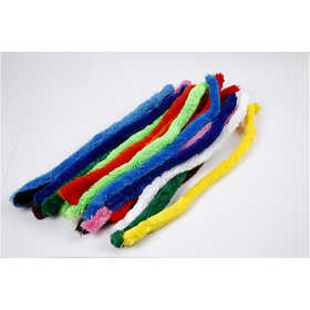Chenille, grote, L: 45 cm, dikte 25 mm, diverse kleuren, 60 div/ 1 doos [HOB-51643]