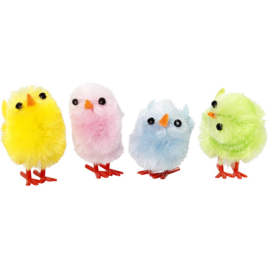 Easter Chicks, H: 30 mm, pastel colours, 12 pc