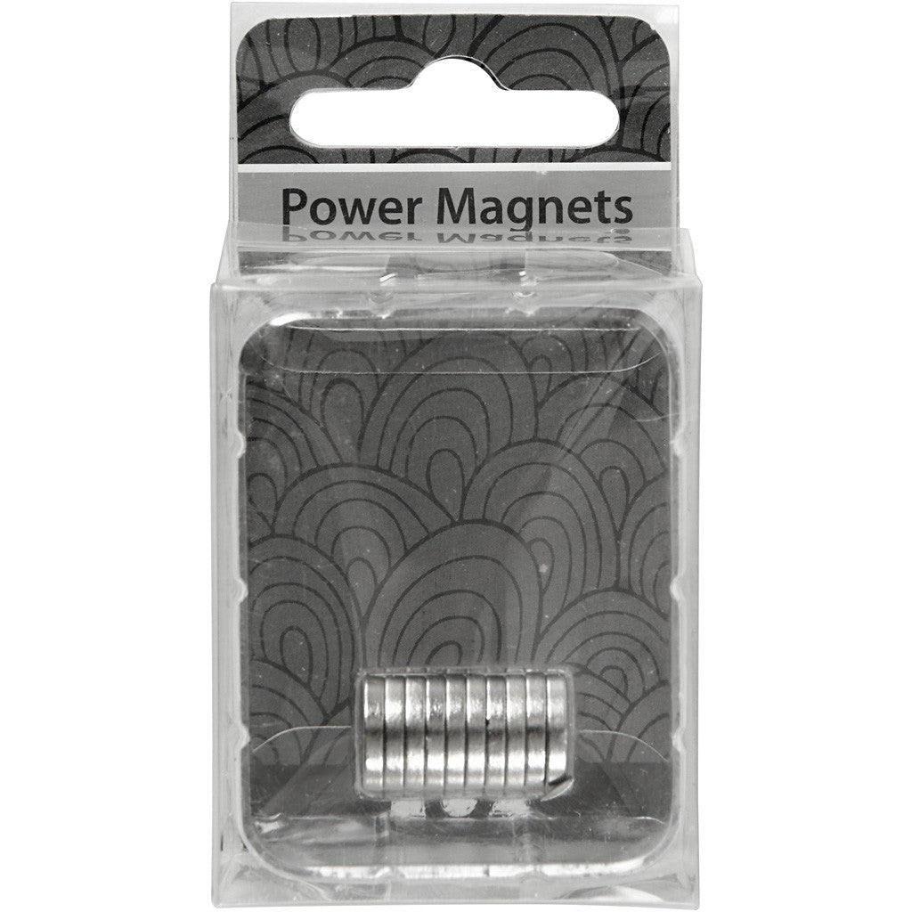 Krachtige magneten ”NdFeB” , d 10 mm, dikte 2 mm, 10 stuk/ 1 doos [HOB-517931]