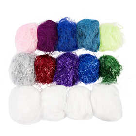 Plastic fibers, diverse kleuren, 500 gr/ 1 doos [HOB-51797]