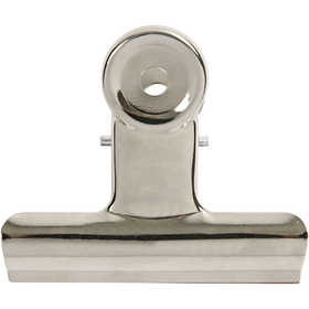Metalen klem, B: 7,5 cm, zilver, 6 stuk/ 1 doos [HOB-51799]