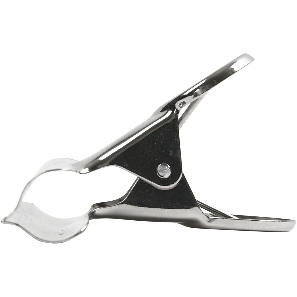 Metalen klem, B: 7,5 cm, zilver, 6 stuk/ 1 doos [HOB-51799]