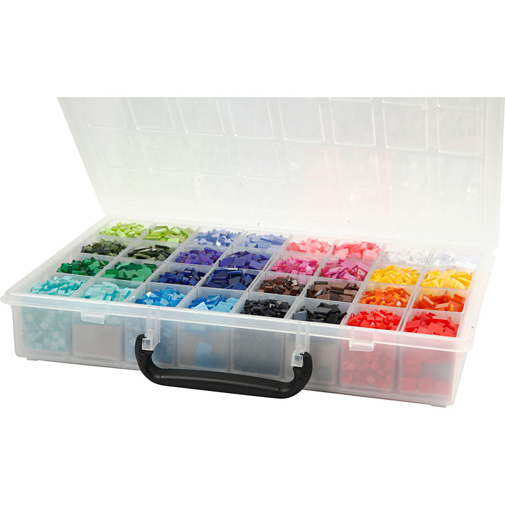 Mini mozaiek, afm 5x5+10x10 mm, dikte 2 mm, 32x25 gr/ 1 doos [HOB-51922]