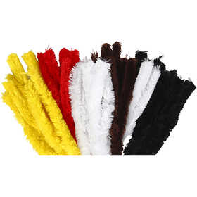 Chenille, L: 40 cm, dikte 30 mm, diverse kleuren, 48 stuk/ 1 doos [HOB-51941]