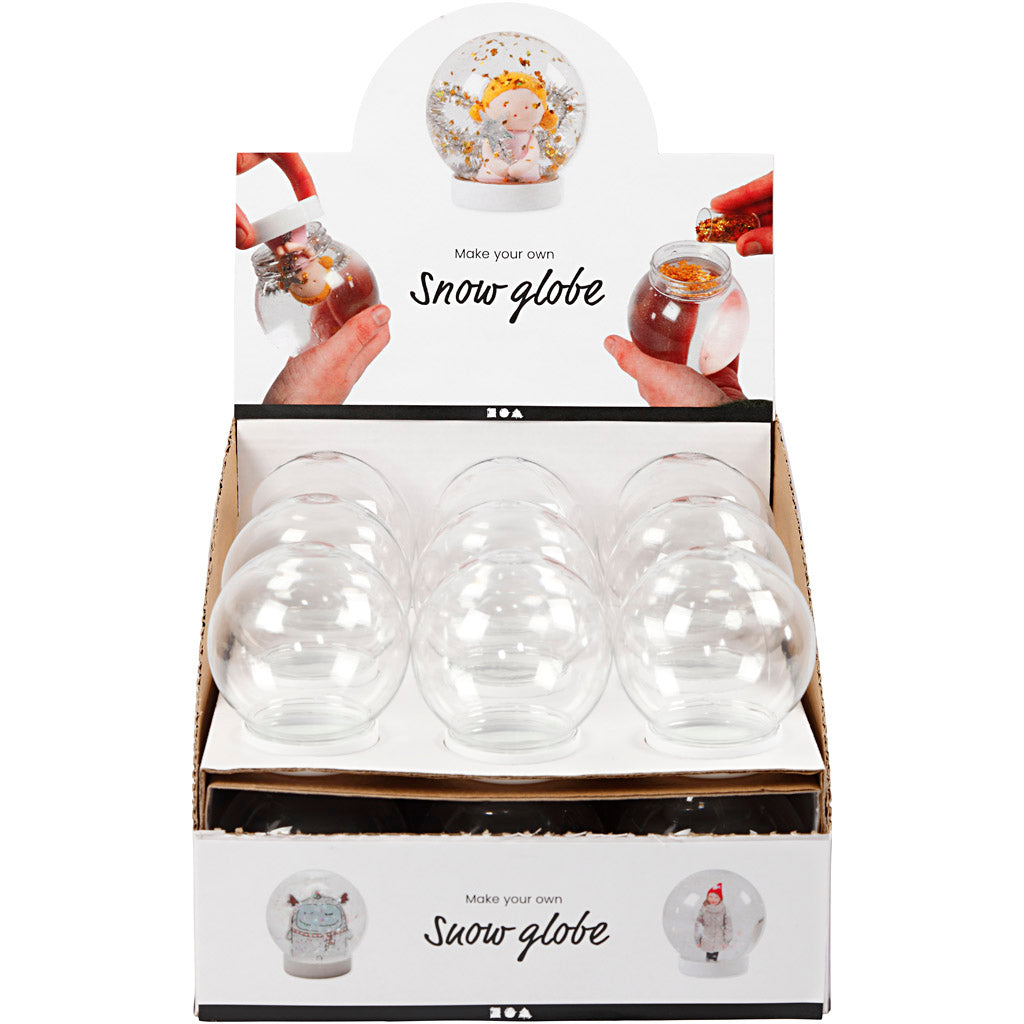 Sneeuwbol, H: 8,5 cm, d 8 cm, gatgrootte 4,7 cm, 18 stuk/ 1 doos [HOB-52138]
