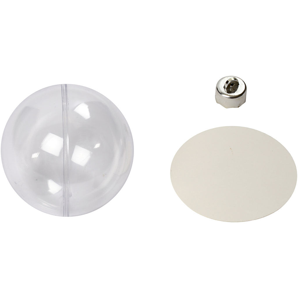 Deco ballen, d 8 cm, transparant, 5 stuk/ 1 doos [HOB-52141]