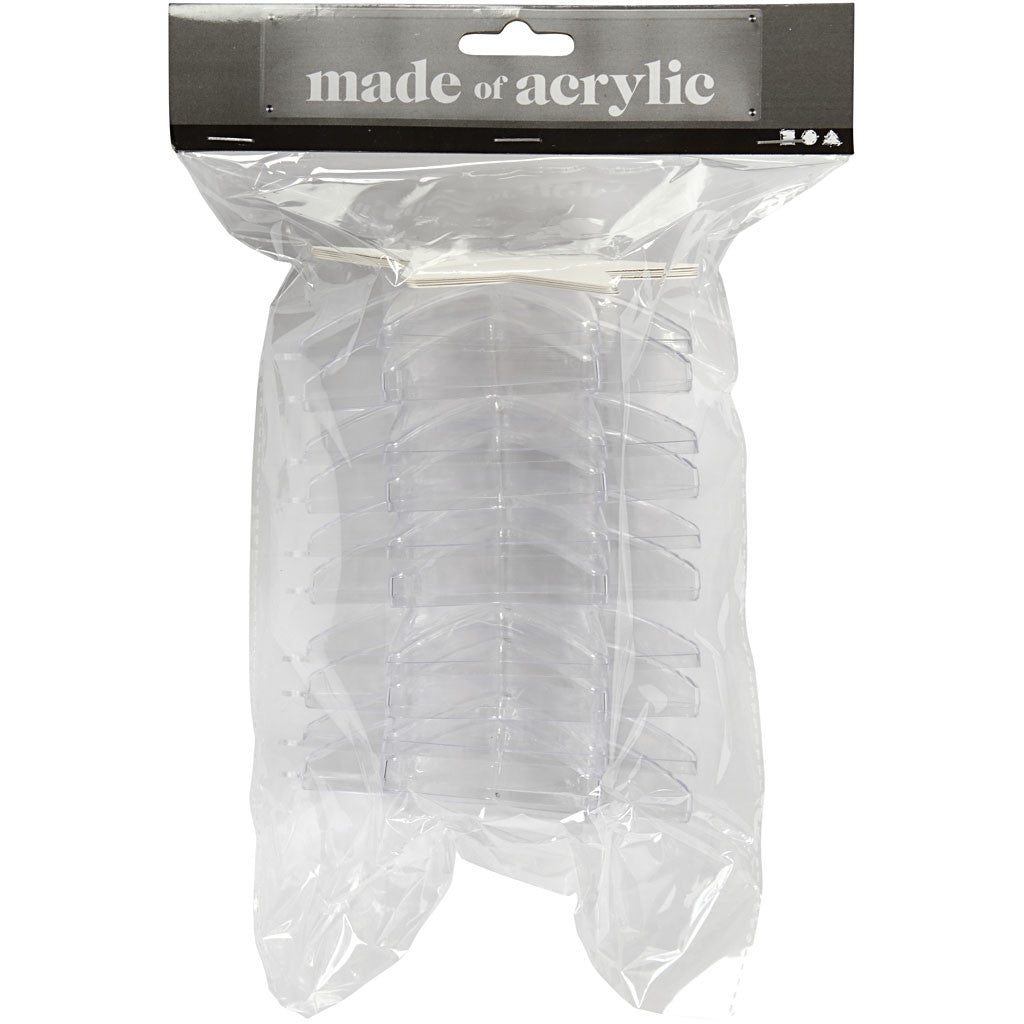 Deco ster, H: 10 cm, transparant, 5 stuk/ 1 doos [HOB-52153]