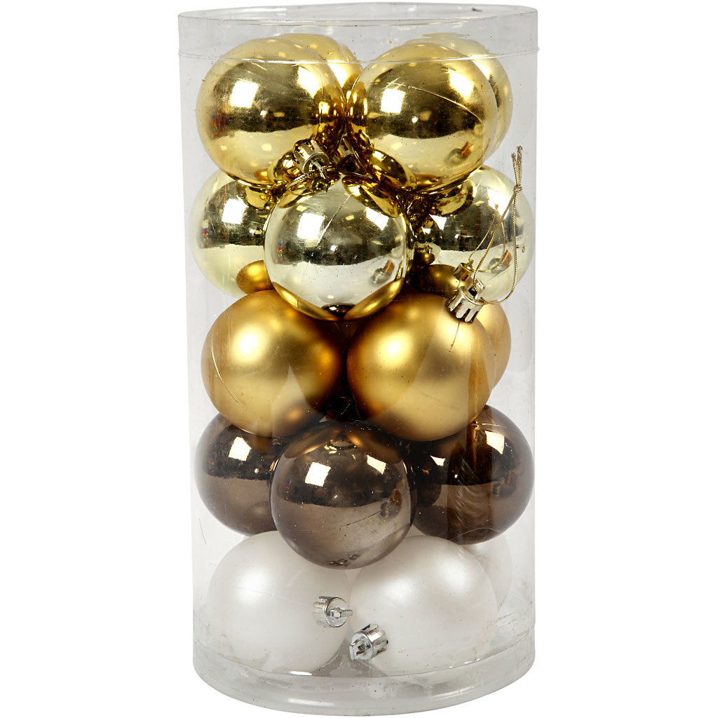 Kerstballen, d 6 cm, goud, 20 stuk/ 1 doos [HOB-52158]