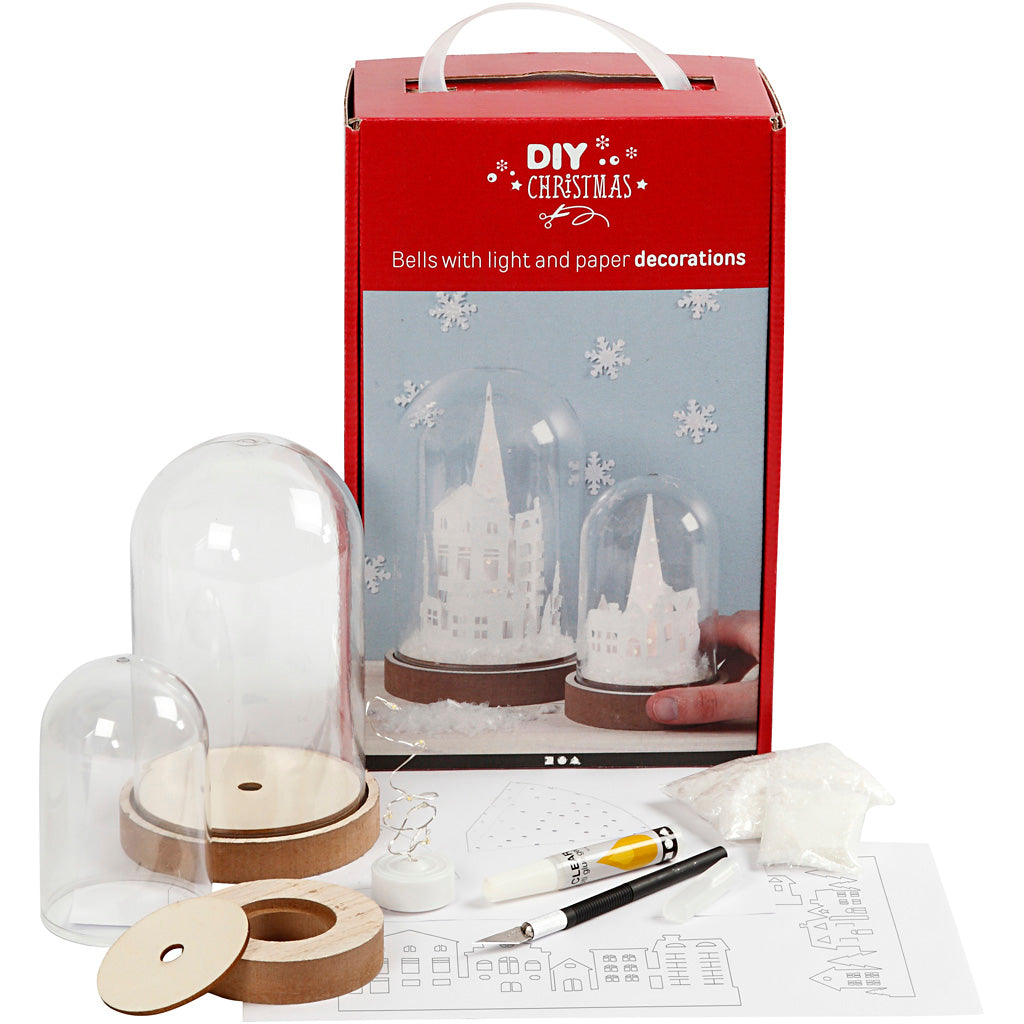 Kits for bells with inner decoration, H: 12,5+18 cm, 2 pc