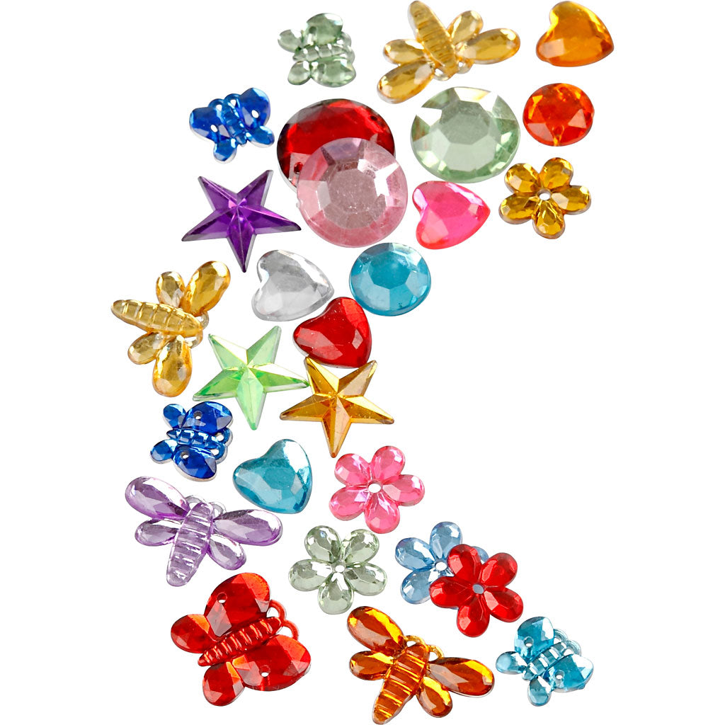 Strasstenen, d 6-16 mm, diverse kleuren, 32 doos/ 1 doos [HOB-52239]