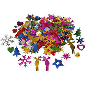 Pailletten, afm 8-50 mm, sterke kleuren, 35 gr/ 1 doos [HOB-522500]