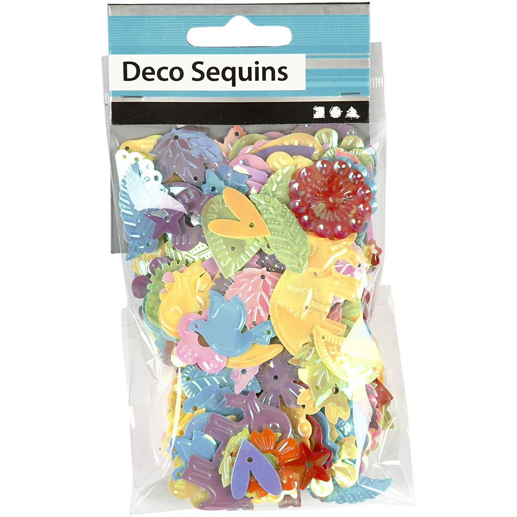 Pailletten, afm 15-45 mm, parelmoer kleuren, 30 gr/ 1 doos [HOB-522520]