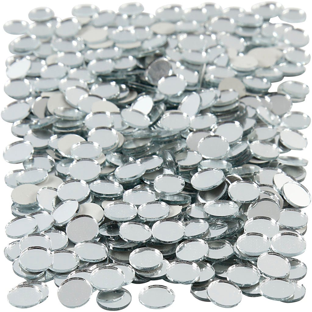 Mirror Mosaic Tiles, round, dia. 10 mm, thickness 2 mm, 500 pc