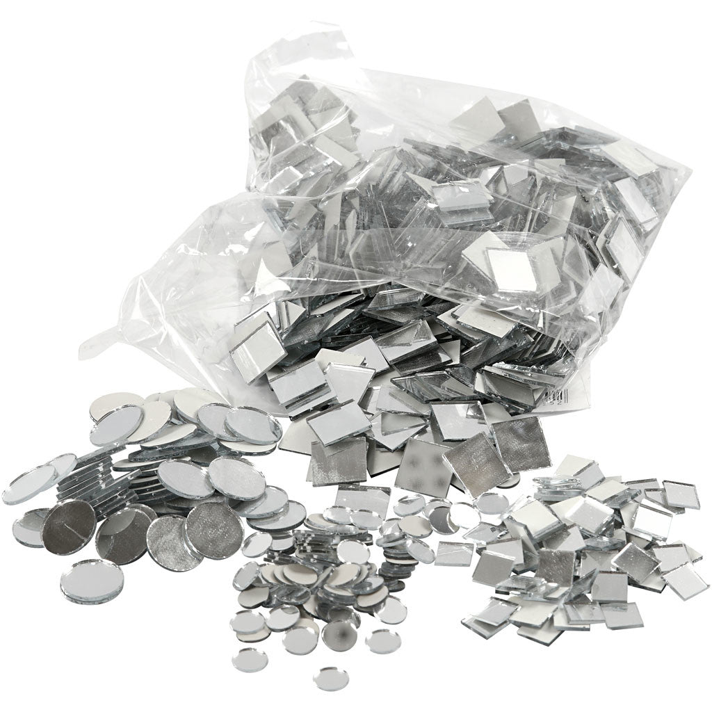 Spiegel mozaiek tegels, d 10-18 mm, dikte 2 mm, 1900 stuk/ 1 doos [HOB-52299]