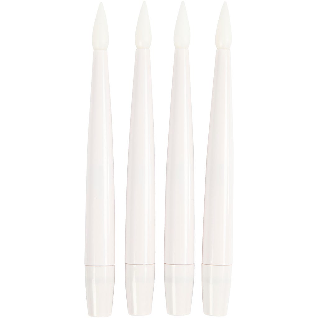 LED Kerstboomlampjes, H: 15,5 cm, d 14 mm, 4 stuk/ 1 doos [HOB-52363]