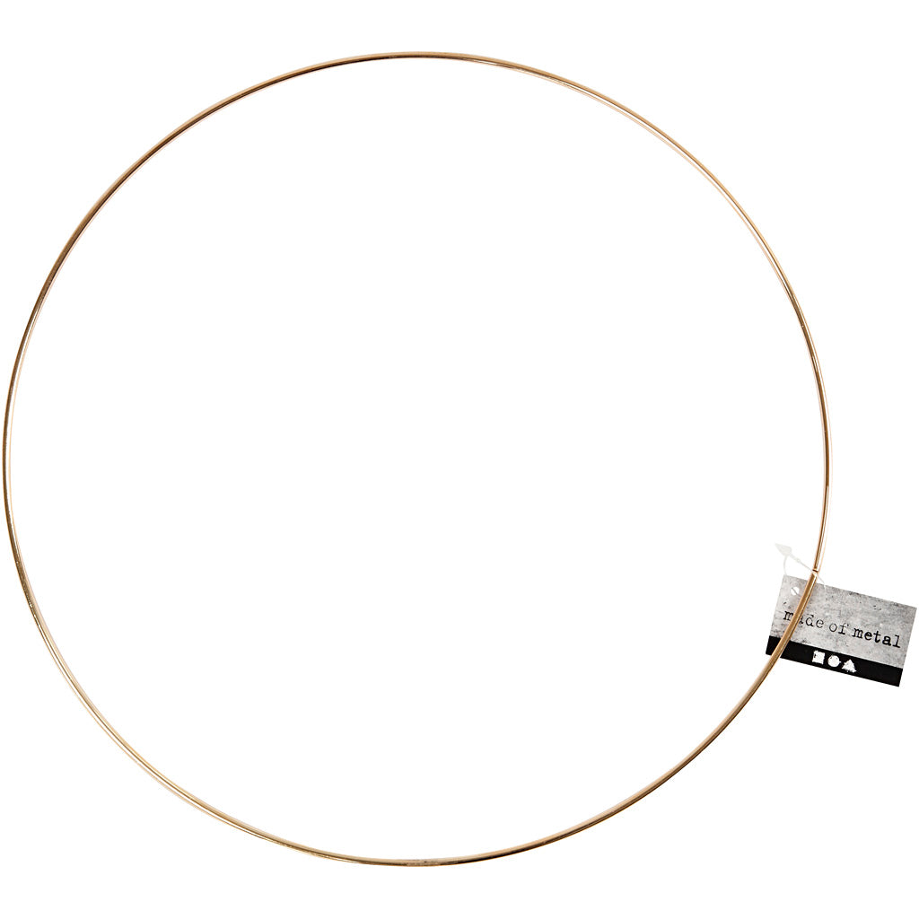 Metalen ring, d: 30 cm, dikte 3 mm, goud, 1stuk [HOB52429]
