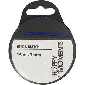 Satijnlint, B: 3 mm, donkerblauw, 15 m/ 1 rol [HOB-524504]