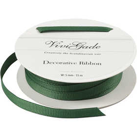 Decoratie lint, B: 6 mm, groen, 15 m/ 1 rol [HOB-52479]