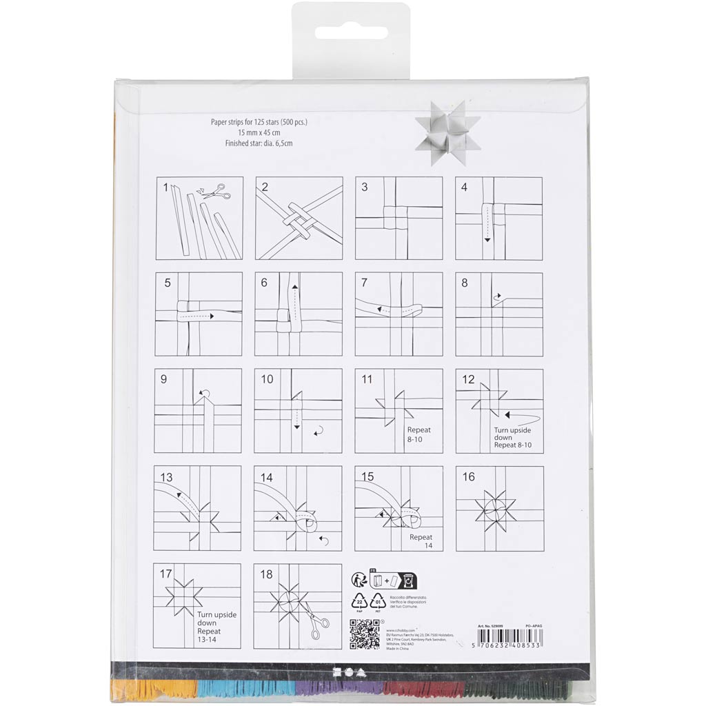 Vlechtstroken, L: 45 cm, d 6,5 cm, B: 15 mm, diverse kleuren, 500 stuk/ 1 doos [HOB-529099]
