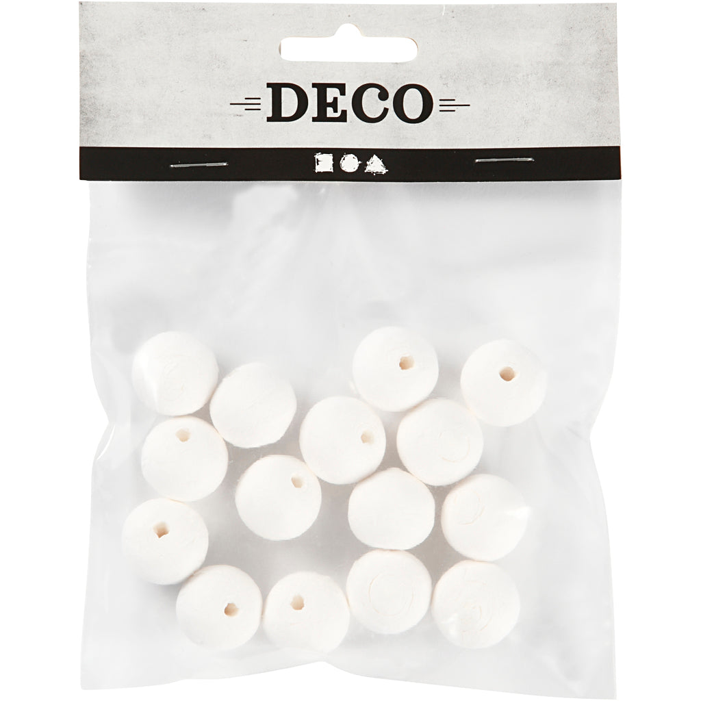 Ballen, d 20 mm, wit, 15 stuk/ 1 doos [HOB-540030]