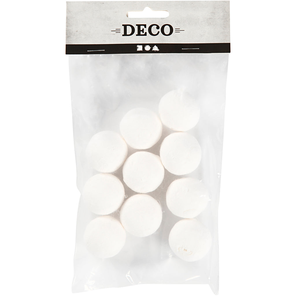 Ballen, d 30 mm, wit, 10 stuk/ 1 doos [HOB-540050]