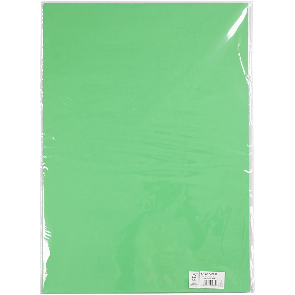 Karton, vel 50x70 cm, 270 gr, gras groen, 10 vel/ 1 doos [HOB-540964]