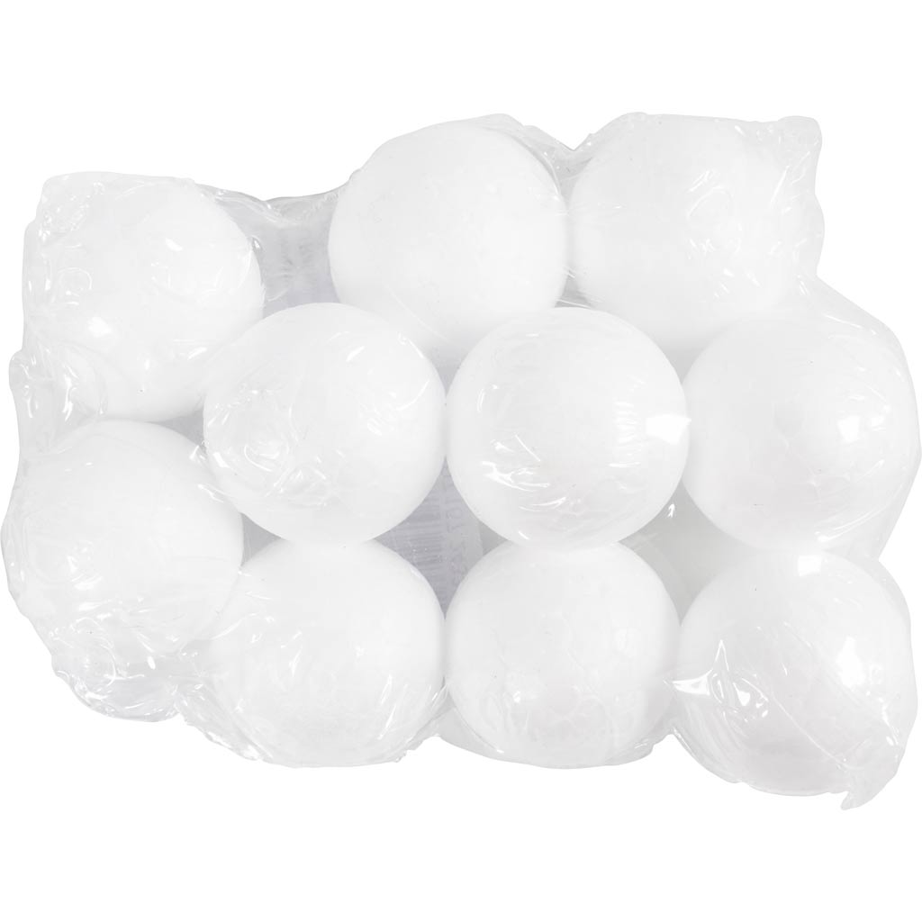 Ballen, d 3 cm, wit, 10 stuk/ 1 doos [HOB-543011]