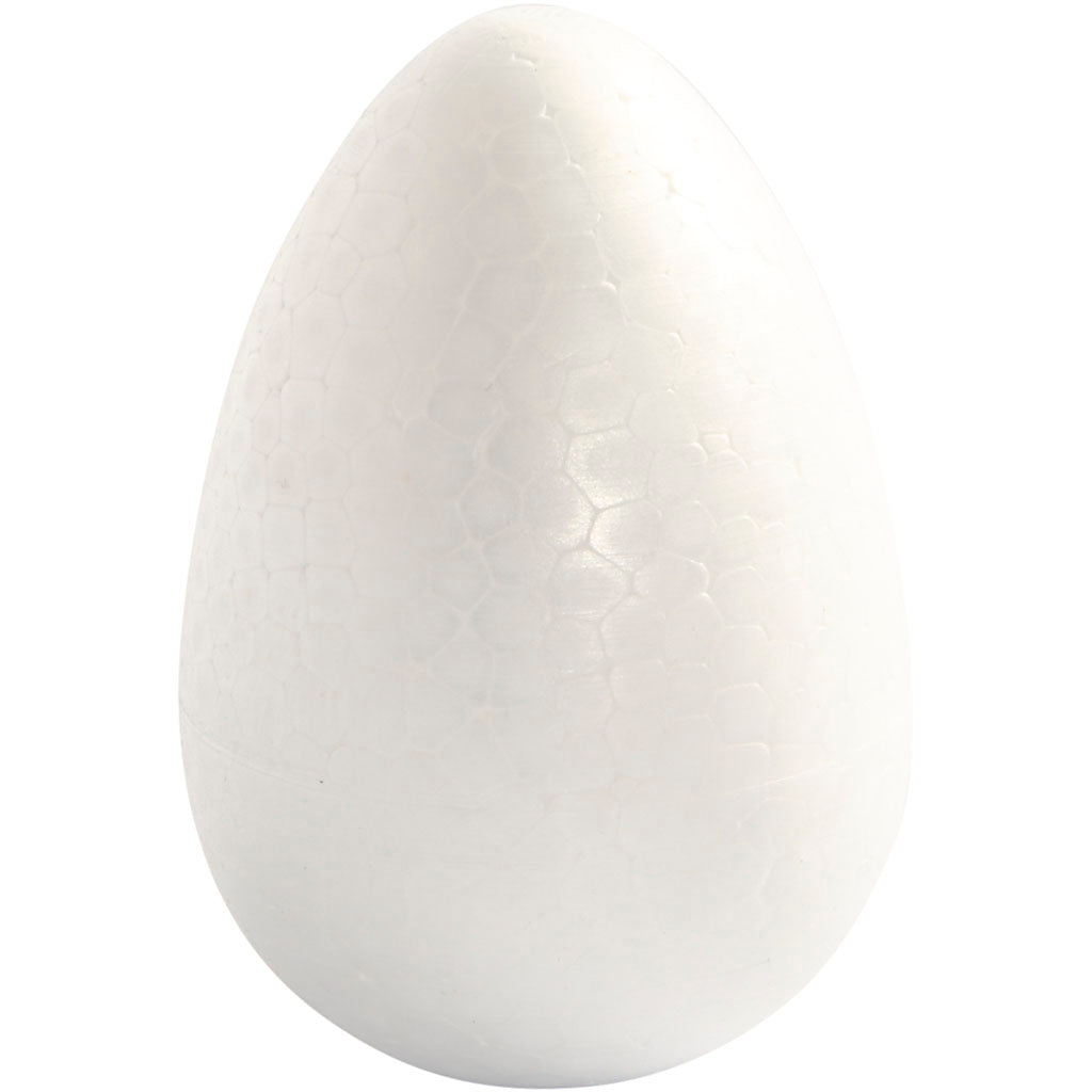 Polystyrene Eggs, H: 12 cm, white, 5 pc