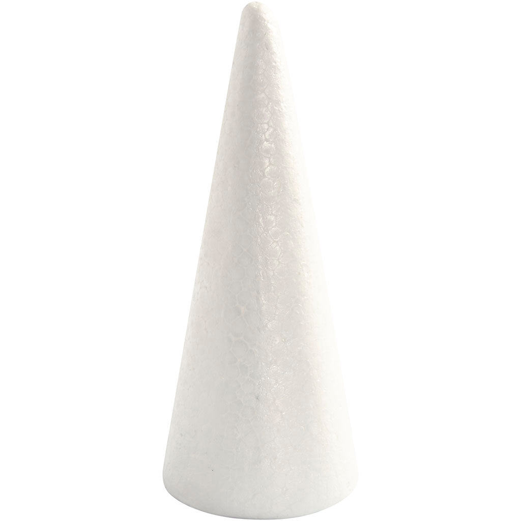 Cone, H: 19,5 cm, dia. 7 cm, white