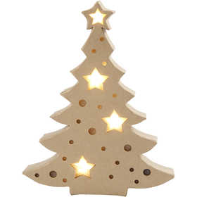Figuur met licht, kerstboom, H: 27 cm, D: 4 cm, B: 21,5 cm, 1 stuk [HOB-54905]