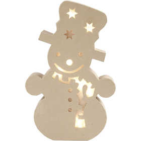 Figuur met licht, sneeuwpop, H: 27 cm, D: 4 cm, B: 17,5 cm, 1 stuk [HOB-54906]