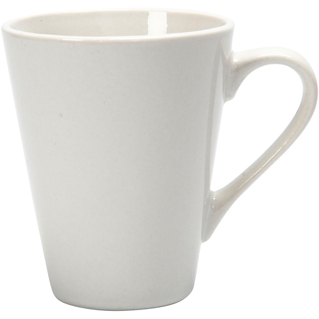 Mugs, H: 10 cm, dia. 5-8 cm, 250 ml, white