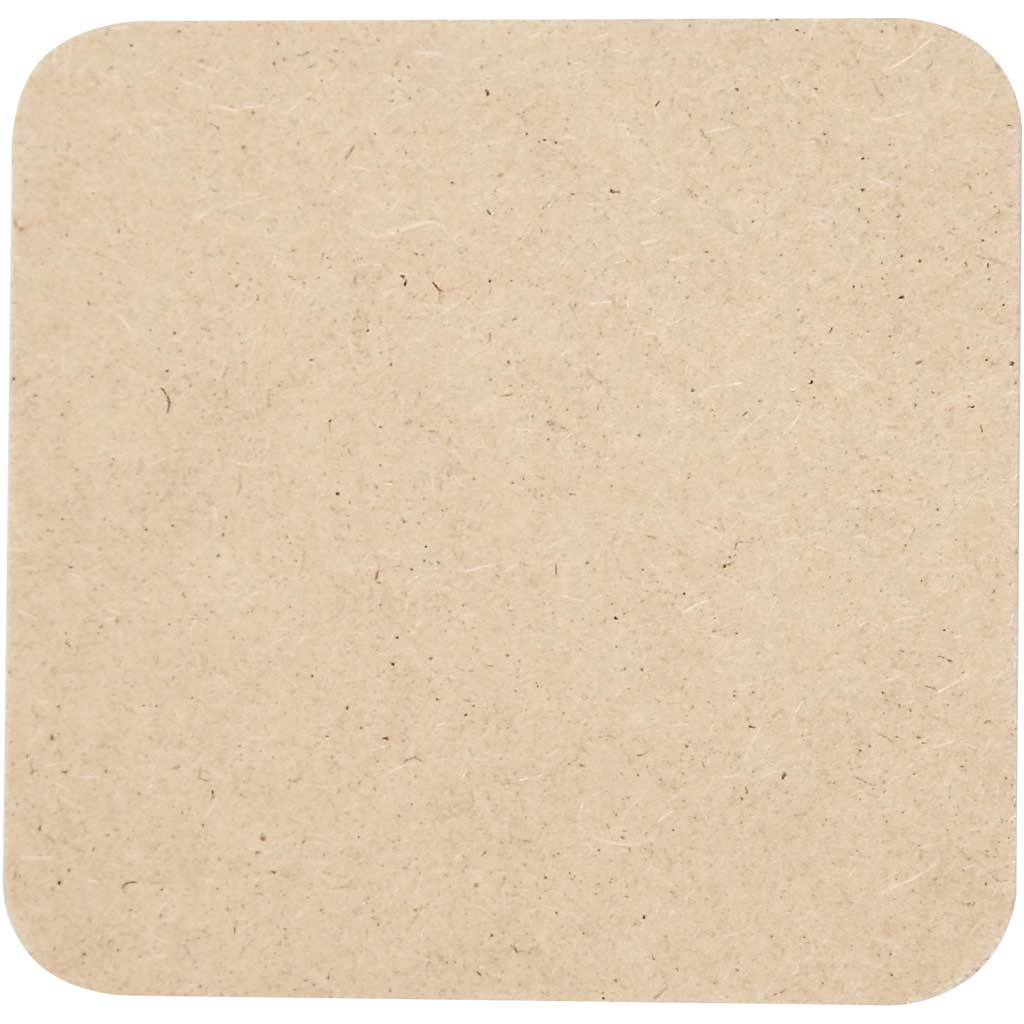 Onderzetter, afm 10x10 cm, dikte 3 mm, MDF, 50stuks [HOB55761]
