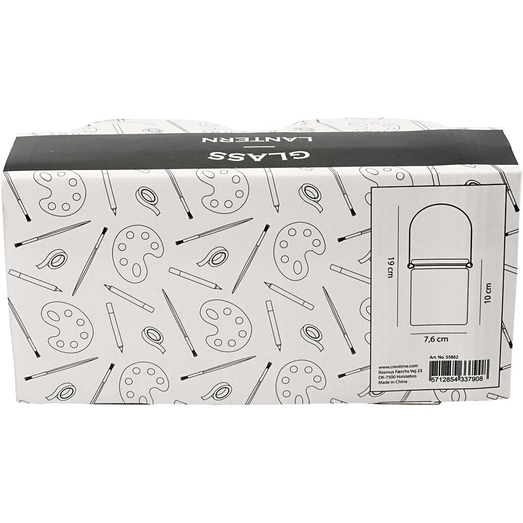 Lantaarn, H: 10 cm, d 7,6 cm, 2 stuk/ 1 doos [HOB-55862]