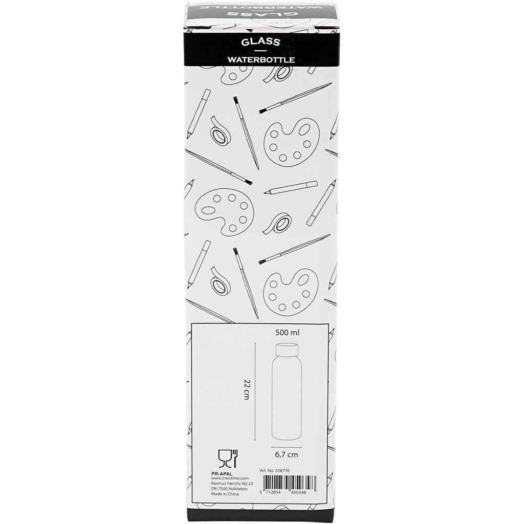 Waterfles, H: 22 cm, d 6,7 cm, 500 ml, 1 stuk [HOB-558770]
