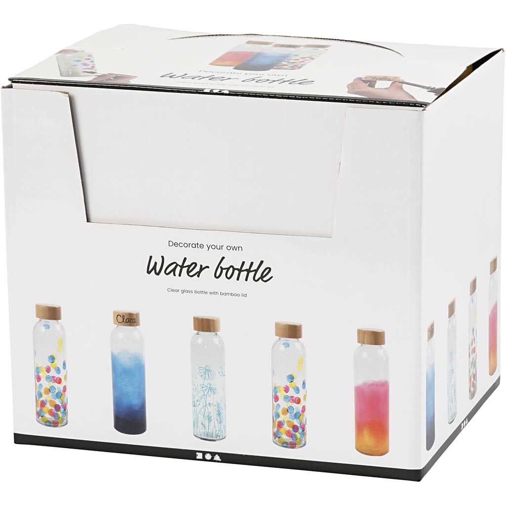 Waterfles, H: 22 cm, d 6,7 cm, 500 ml, 12 stuk/ 1 doos [HOB-55877]